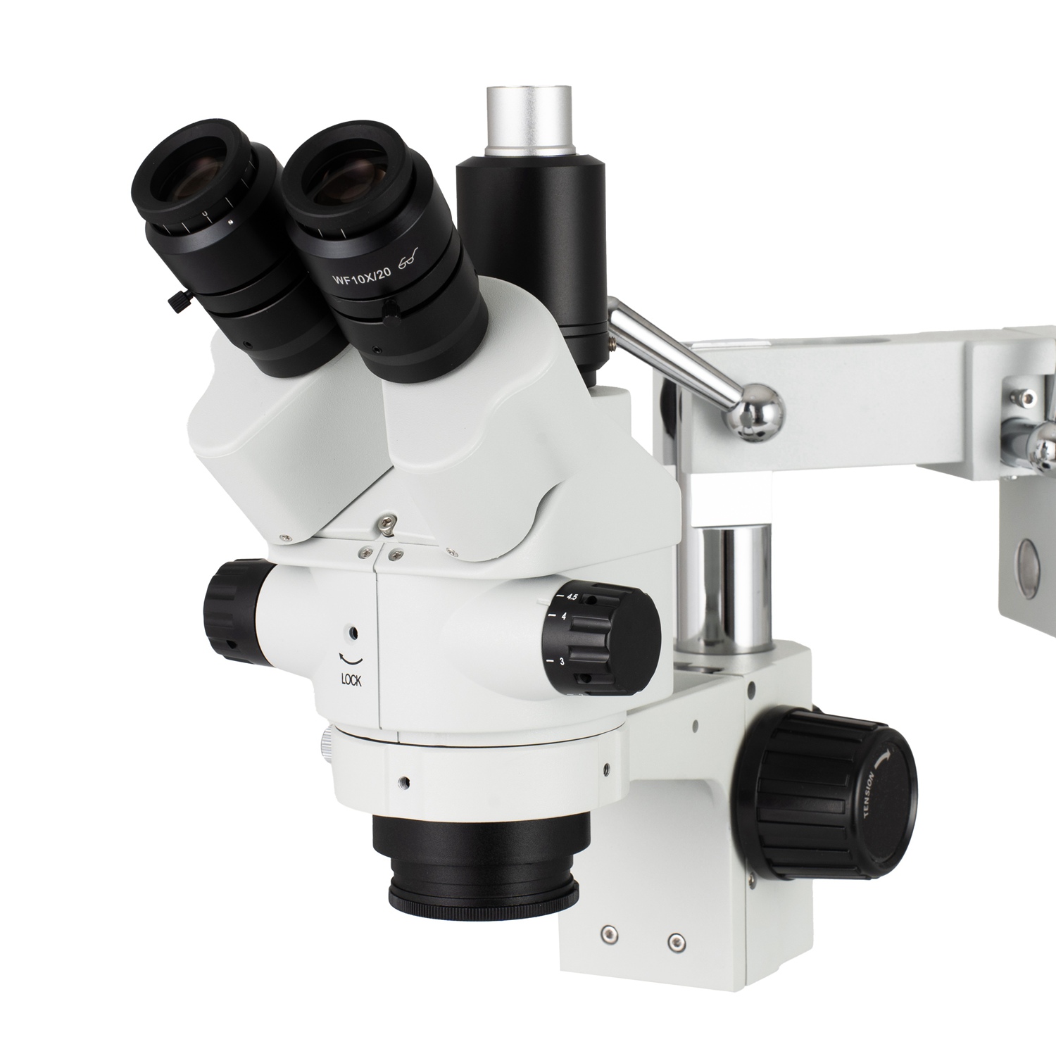 Amscope Microscope Stereo 7X-45X - Cabeçote de Microscópio Estéreo Trinocular Simul-Focal