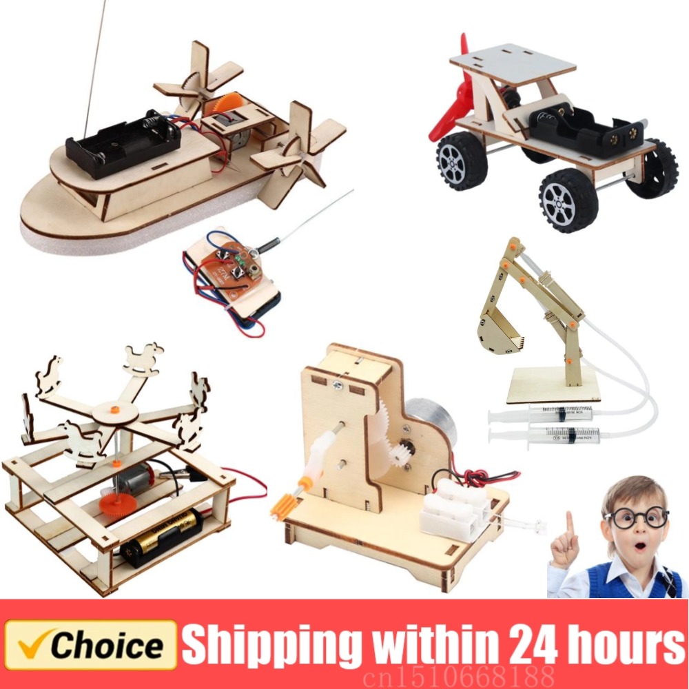 Science Project Kit - DIY Wooden Boat Model Science Toys